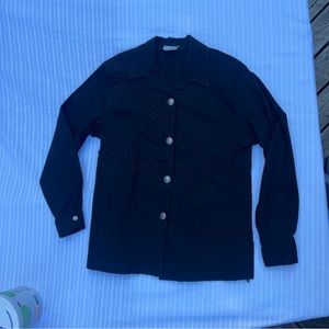 Saint Germain Paris Black Jacket Long sleeve Size Medium Made in USA Vintage